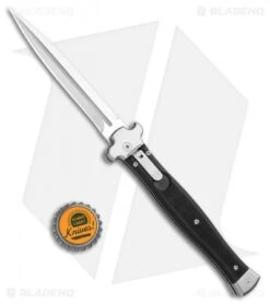 AGA Campolin Zero+ Italian Leverlock Automatic Knife Black G-10 (4.5"STN Dagger) -Knife Discounts Store AGA Campolin Zero Plus Italian LL Auto Black G 10 Dagger BHQ 110616 jr bottlecap