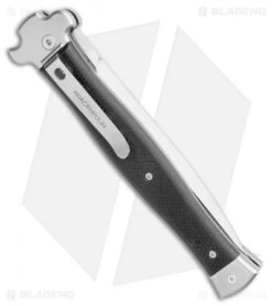 AGA Campolin Zero+ Italian Leverlock Automatic Knife Black G-10 (4.5"STN Dagger) -Knife Discounts Store AGA Campolin Zero Plus Italian LL Auto Black G 10 Dagger BHQ 110616 jr side