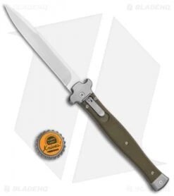 AGA Campolin Zero Bayonet Leverlock Automatic Green G-10 (4.5" Satin) -Knife Discounts Store AGA Campolin Zero Reverse Tanto LL Auto Green G 10 Satin BHQ 134843 jr bottlecap