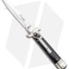 AKC Leverletto 7.75" Lever Lock Auto Italian Knife Dark Horn (3.25" Satin Bayo)