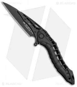 Andre De Villiers Custom "Alien" Integral Frame Lock Knife Black Ti (3.5" Black)