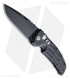 Hogue Knives EX-A01 Automatic Knife Drop Point Black Aluminum (4" Black)