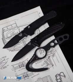 Benchmade 427SBK Mini Vallation AXIS-Assist Knife Black (3.2" Black Serr) -Knife Discounts Store Benchmade 10 BLK Rescue Hook Safety Cutter Black Molded Sheath BHQ 51404 kp plans web 1