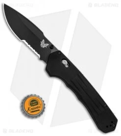 Benchmade 407SBK Vallation AXIS-Assist Knife Black (3.7" Black Serr) -Knife Discounts Store Benchmade 407SBK Vallation AXIS Assist Black Black Serr BHQ 84270 jr bottlecap 2