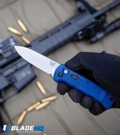 Benchmade 4400-1 Casbah Automatic Knife Blue Grivory (3.4" Satin) -Knife Discounts Store Benchmade 4400 1 Casbah Automatic Knife Blue Grivory Satin BHQ51629 kp in hand web