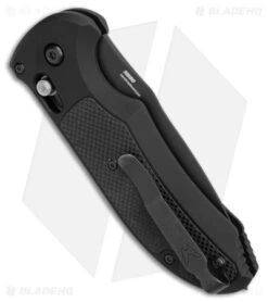 Benchmade Triage Automatic Knife Black (3.35" Black Serr) 9160SBK -Knife Discounts Store Benchmade Auto Triage Auto Black Black Serr BHQ 20033 jr side