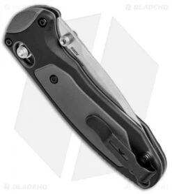 Benchmade 595 Mini Boost AXIS-Assist Knife Black/Gray (3.11" Satin) -Knife Discounts Store Benchmade Mini Boost AXIS Assist Black Gray 595 BHQ 78758 jr side