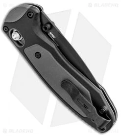 Benchmade 595BK Mini Boost AXIS-Assist Knife Black/Gray (3.11" Black) -Knife Discounts Store Benchmade Mini Boost AXIS Assist Black Gray Black 595BK BHQ 78760 jr side