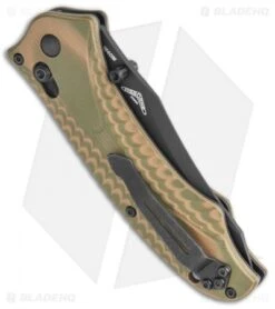 Benchmade Rift 950BK-1802 Limited Edition Knife OD/ Tan G-10 (3.67" Black) -Knife Discounts Store Benchmade Rift 950BK 1802 Limited Edition OD Tan G 10 BHQ 121753 jr side