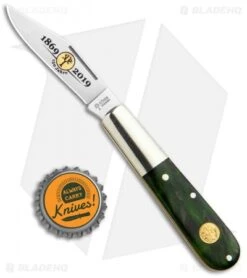 Boker Barlow Anniversary 150 Slip Joint Knife Green Birch (2.5" Satin) 116941 -Knife Discounts Store Boker Barlow Anniversary 150 SJ Green Birch Satin 116941 BHQ 102957 jr bottlecap