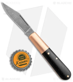 Boker Barlow Integral Slip Joint Knife Black Burlap Micarta/Cu (2.5" Acid SW) -Knife Discounts Store Boker Barlow Integral SJ Black Burlap Micarta Copper Acid SW BHQ 139200 jr bottlecap
