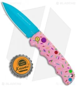 Boker Mini Dessert Warrior Kalashnikov Dagger Automatic Knife (2.5" Blue) Donut -Knife Discounts Store Boker Desert Warrior Mini Kalashnikov Dagger Auto Blue Donut BHQ 113886 jr bottlecap