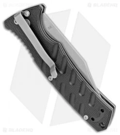 Boker Plus Strike Bowie Automatic Knife Black (3.25" Stonewash D2) -Knife Discounts Store Boker Plus Strike Bowie Auto Black SW 01BO429NSOI BHQ 97034 jr side