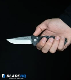 Boker Plus Strike Tanto Automatic Coyote Brown (3.25" Black SW Serr) 01BO425N -Knife Discounts Store Boker Plus Strike Drop Point Automatic Knife Stonewash 01BO400N BHQ 32040 kp in hand web 1