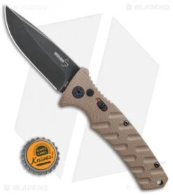 Boker Plus Strike Drop Point Automatic Knife Coyote Brown (3.25" Black SW) -Knife Discounts Store Boker Plus Strike drop point coyote brown black sw BHQ 67882 er bottlecap jr