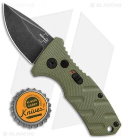 Boker Stubby Strike CA Legal Automatic Knife OD Green (1.9" Smokewash D2) -Knife Discounts Store Boker Stubby Strike CA Legal Auto OD Green Smokewash 01BO442NSOI BHQ 99648 jr bottlecap