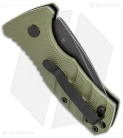 Boker Stubby Strike CA Legal Automatic Knife OD Green (1.9" Smokewash D2) -Knife Discounts Store Boker Stubby Strike CA Legal Auto OD Green Smokewash 01BO442NSOI BHQ 99648 jr side