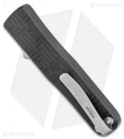 Boker USA OTF Automatic Knife Black Aluminum (3.5" Stonewash) -Knife Discounts Store Boker USA OTF Auto Black Aluminum SW 06EX260 BHQ 94101 jr side