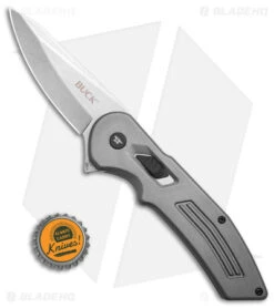 Buck Hexam Spring Assisted Knife Gray Al (3.3" SW) 0262GYS -Knife Discounts Store Buck Hexam Spring Assisted Knife Gray Ti 3in SW BHQ 140119 td size