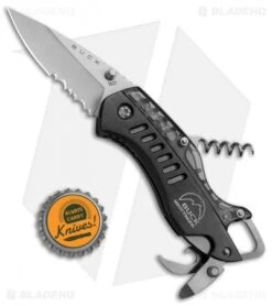 Buck Knives Buck Summit Liner Lock Knife Multi-Tool Black (2.5" Satin Serr) -Knife Discounts Store Buck Summit LL Multi Tool Black Serr 7600 BKX BHQ 71304 jr bottlecap 2