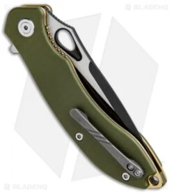 CIVIVI Aquila Flipper Liner Lock Knife OD Green G-10 (3.4" Black) C805A -Knife Discounts Store CIVIVI Aquila Flipper LL OD Green G 10 Black BHQ 89928 jr side