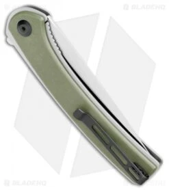 CIVIVI Asticus Liner Lock Knife OD Green G-10 (3.8" Satin) C2002A -Knife Discounts Store CIVIVI Asticus LL OD Green G 10 Damascus C2002A BHQ 109007 jr side