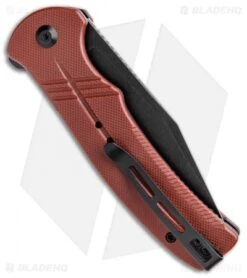 CIVIVI Cogent Button Lock Knife Burgundy G-10 (3.5" Black Serr) C20038E-2 -Knife Discounts Store CIVIVI Cogent Button Lock Fipper Burgundy G 10 Black Serr C20038E 2 BHQ 137745 jr side