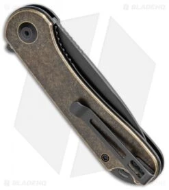 CIVIVI Elementum Liner Lock Knife Brass (2.9" Black Stonewash) -Knife Discounts Store CIVIVI Elementum LL Pantina Brass Black SW C907H BHQ 102828 jr side