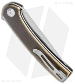 CIVIVI Mini Asticus Liner Lock Knife Black Rubbed Brass (3.25" Satin) -Knife Discounts Store CIVIVI Mini Asticus LL Black Rubbed Brass Satin BHQ 134064 jr side