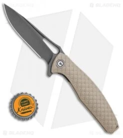 CIVIVI Wyvern Folding Flipper Knife Tan FRN (3.5" Black) -Knife Discounts Store CIVIVI Wyvern Folding Flipper Knife Tan FRN 3.5 Black C902F BHQ 115285 LS Bottlecap