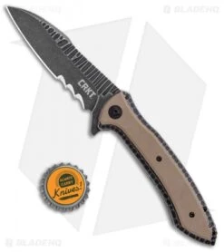 CRKT Apoc W/VEFF Serrations Liner Lock Knife Green G-10 (4" Black) 5381 -Knife Discounts Store CRKT Apoc VEFF Serr LL Green G 10 Black SW 5381 BHQ 103937 jr bottlecap