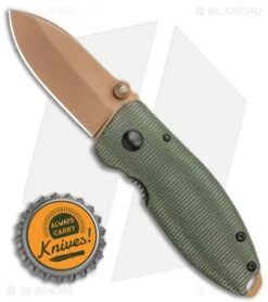 CRKT Burnley Desert Warrior Squid Knife Green Micarta (2.25" Copper D2) -Knife Discounts Store CRKT Burnley Desert Warrior Squid Knife Green Micarta 2.25 Copper D2 BHQ 116188 LS Bottlecap