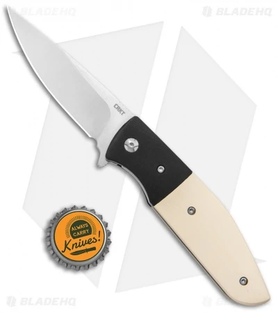 CRKT Curfew Spring Assisted Knife White Fiber/Black Aluminum (3.1" Satin) 4 CRKT Curfew Spring Assisted Knife White Fiber/Black Aluminum (3.1" Satin) - Image 4