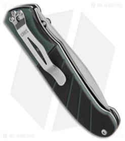 CRKT Ignitor Spring Assisted Knife Black & Green G-10 (3.38" Satin Serr) 6855 -Knife Discounts Store CRKT Ignitor SA Black and Green G 10 Satin Serr BHQ 4147 jr side