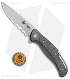 CRKT Ruger Knives Windage Liner Lock Knife Black Aluminum (3.78" SW Serr) R2402 -Knife Discounts Store CRKT Ruger Windage LL Black Alum SW Serr R2402 BHQ 76860 jr bottlecap