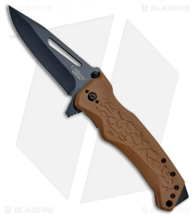 Camillus Canyon NS 8 Spring Assisted Knife Brown GRN - (3.25" Black) 1 Camillus Canyon NS 8 Spring Assisted Knife Brown GRN - (3.25" Black)