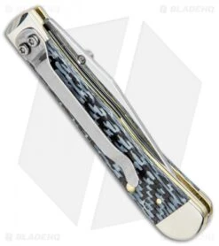 Case Kickstart TrapperLock Assisted Knife Black/White Carbon Fiber (6154AC SS) -Knife Discounts Store Case Kickstart TrapperLock Assisted Synthetic White Jig Bone SS 38921 BHQ 94955 jr side