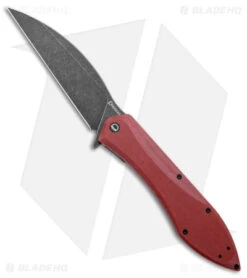 Daggerr Knives Voron Frame Lock Knife Burgundy G-10 (5.2" Black Stonewash)