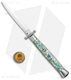 Frank B 11" Italian Stiletto Swinguard Abalone (5" Satin Dagger) -Knife Discounts Store Frank B 11in Stiletto Swinguard Abalone Dagger BP 10606 jr bottlecap