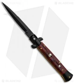 Frank B 9" Italian Stiletto Automatic Bayonet Knife Cocobolo (4" Black)
