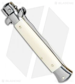 Frank B 9" Italian Stiletto Kris Knife Sim Ivory (4" Satin) -Knife Discounts Store Frank B 9in Sim Ivory Stiletto Kriss Satin BP 4740 jr side