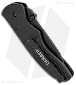 Gerber FAST Draw Tanto Knife Assisted Opening (3" Black Serr) -Knife Discounts Store Gerber FAST Draw Tanto Assisted Opening Black Serr 31 001751 BHQ 15598 jr side