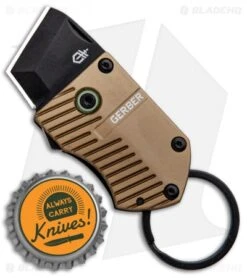 Gerber Key Note Compact Key Chain Knife Tan Aluminum (1" Black) -Knife Discounts Store Gerber Key Note Compact Key Chain Tan Aluminum Black 30 001692 BHQ 94217 jr bottlecap