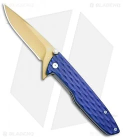 Gerber One-Flip Liner Lock Knife Blue Aluminum (3.2" Gold) 30-001354