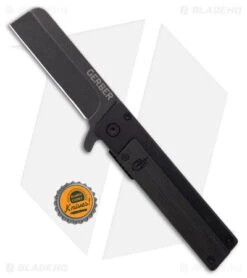 Gerber Quadrant Frame Lock Knife Black Bamboo (2.8" Black Stonewash) -Knife Discounts Store Gerber Quadrant Frame Lock Knife Black Bamboo Black Stonewash BHQ 179087 kc bottlecap