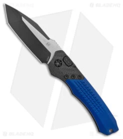 Heretic Knives Wraith Automatic Knife CF/Blue Aluminum (3.75" Two Tone Black)