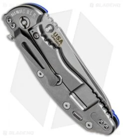Hinderer Knives XM-18 3.5 Gen 6 Sheepsfoot Knife Blue G-10 (Stonewash) -Knife Discounts Store Hinderer Knives XM 18 Gen 6 Sheepsfoot Blue G 10 SW K2522SGS00 BHQ 89790 jr side