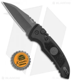 Hogue Knives A01 Microswitch Auto Knife Sig Medallion Wharncliffe (2.6" Black) -Knife Discounts Store Hogue A01 Microswitch Wharncliffe Black Sig Medallion Black 16102 BHQ 100450 jr bottlecap