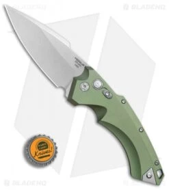 Hogue Knives EX-A05 Spear Point Automatic Knife OD Green (4" Stonewash) 34511 -Knife Discounts Store Hogue Auto OD Green Spear Point Plain BHQ 80666 er bottlecap