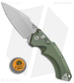 Hogue Knives EX-A05 Spear Point Automatic Knife OD Green (3.5" Stonewash) 34531 7 Hogue Knives EX-A05 Spear Point Automatic Knife OD Green (3.5" Stonewash) 34531 -Knife Discounts Store Hogue Auto OD Green spear point tumble BHQ 80669 er bottlecap